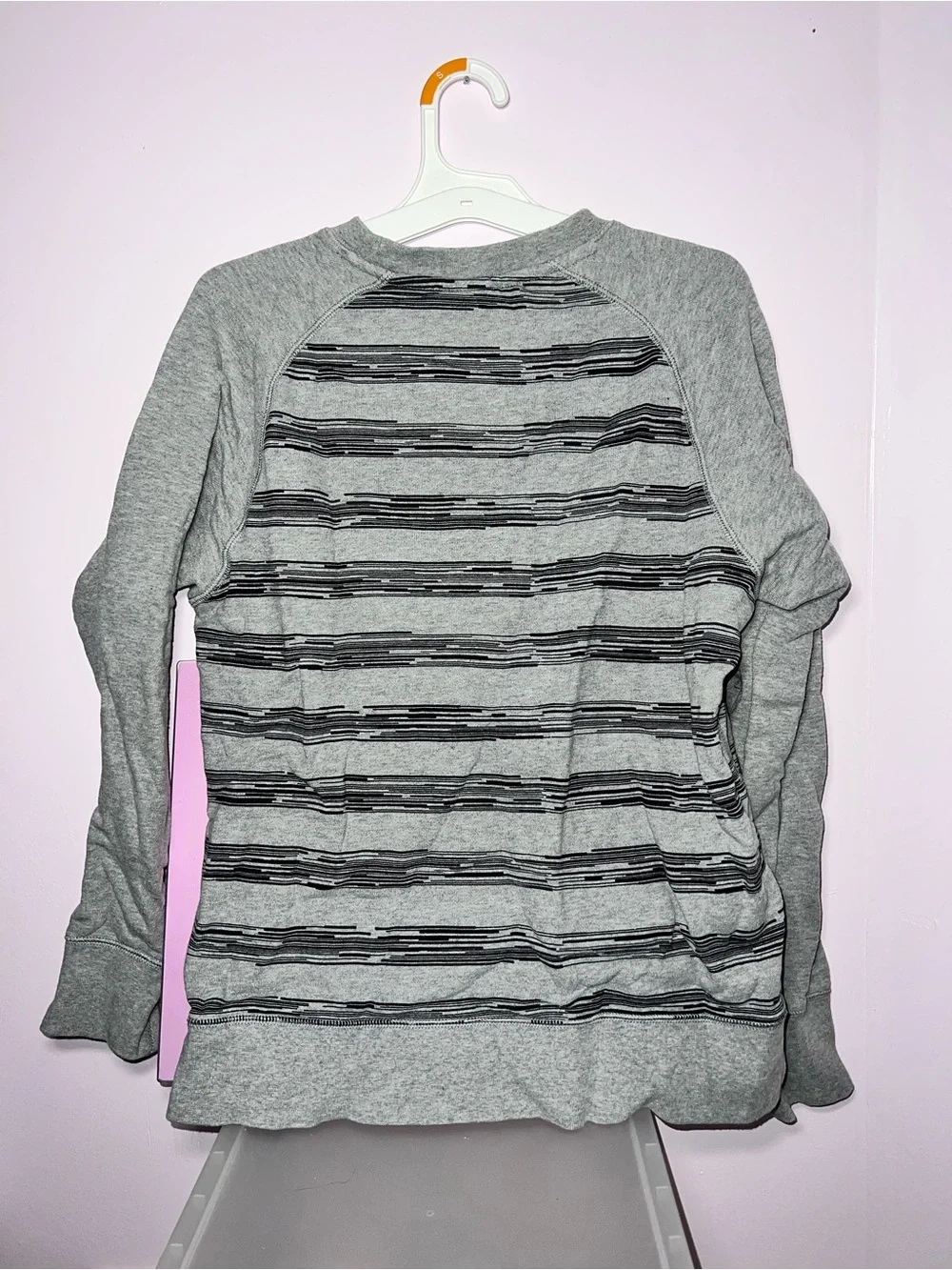 Nike Grey Striped Crewneck Sweatshirt